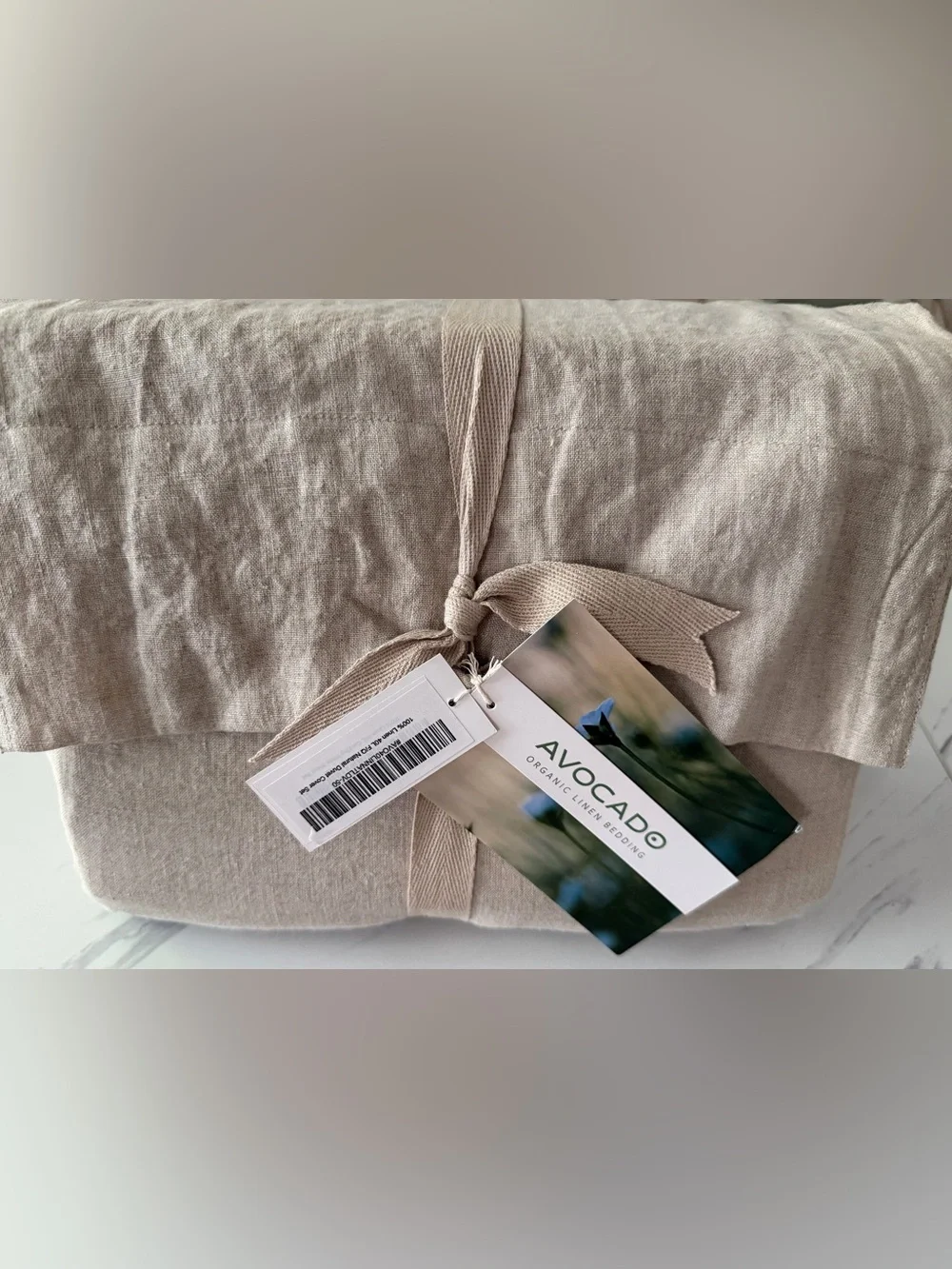 Avocado NATURAL LINEN DUVET COVER - Size: Full / Queen - Color: Natural - NWT